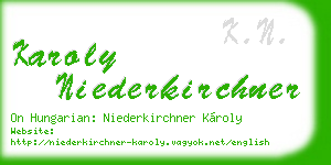 karoly niederkirchner business card