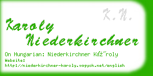 karoly niederkirchner business card